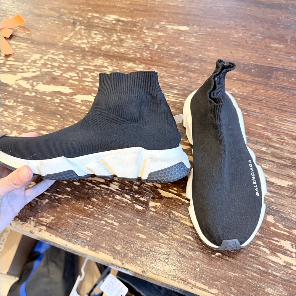 Balenciaga Speed Trainer Sock Sneakers - Black/White - Authentic - Picture 3 of 3